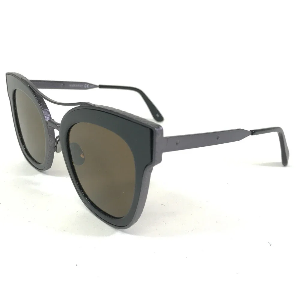 Bottega Veneta Sunglasses BV0012S 003 Black Ruthenium Frames with Brown Lenses